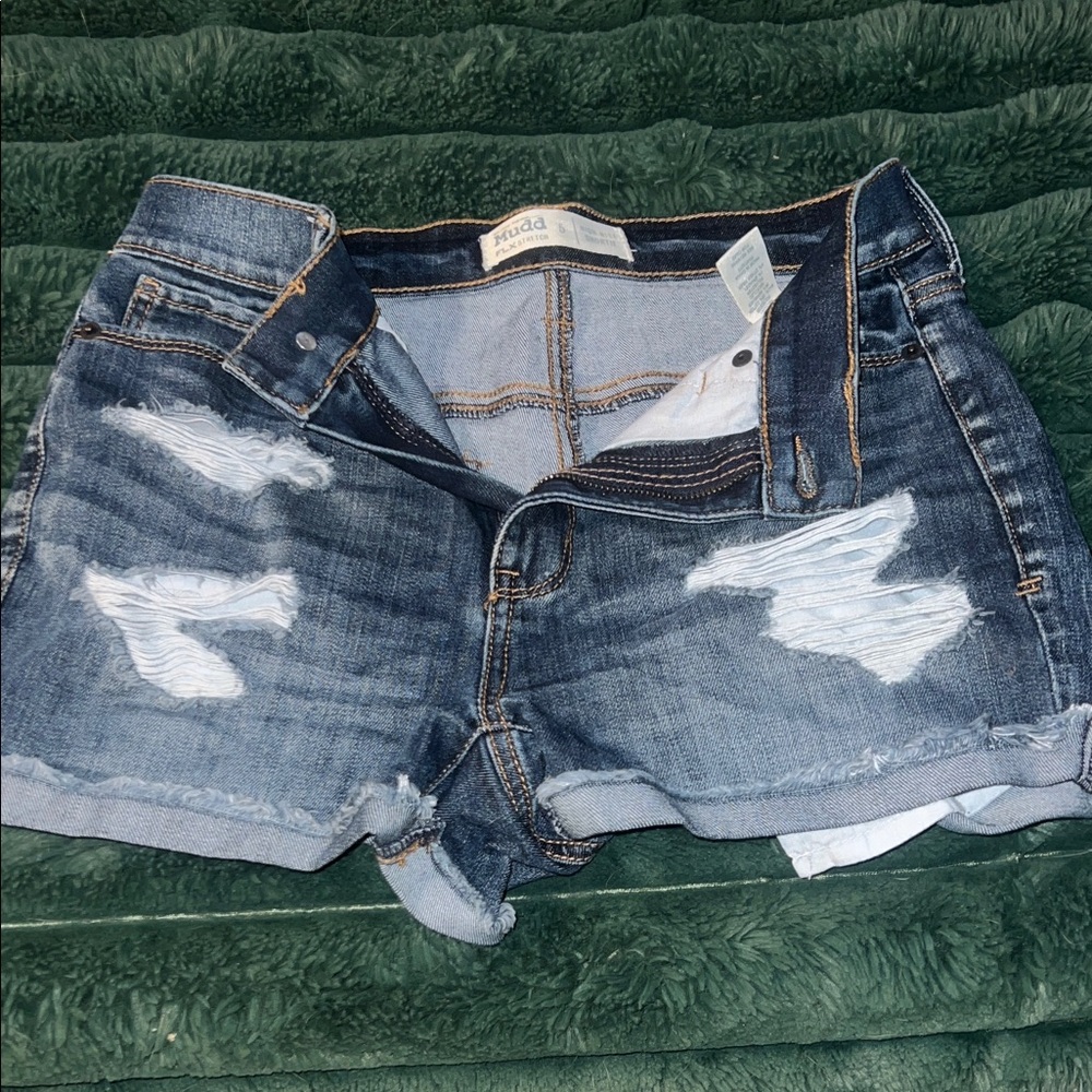 Mudd Blue Distressed Jean Shorts